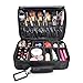 MelodySusie Travel Makeup Bag 3 Layers Makeup Organizer Case Makeup Train Case with Shoulder Strap for Women