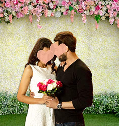 Spring Floral Wedding Party Supplies Photo Background Vinyl 6x6ft Flower Wallpaper Picture Green Grass Lawn Photography Backdrop Bridal Shower Photo Booths Studio Props Decorations Banner