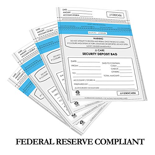 image for JJ CARE [Upgraded] Security Deposit Bag 9x12 inches with Back Pocket -