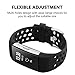 iGK Silicone Replacement Bands Compatible for Fitbit Charge 2, Adjustable Breathable Sport Strap Smartwatch Fitness Wristband with Air Holes All Black Small