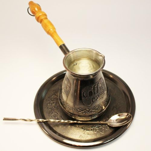 Turkish Coffee Pot Set "Coffee East" Volume 11.8 Oz - 350 ML (Ibrik, Briki, Cezve, Turka)