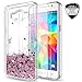 LeYi for Galaxy Grand Prime,J2 Prime Case with Tempered Glass Screen Protector [2 Pack] for Girls Women, Glitter Shiny Liquid Clear TPU Protective Phone Case for Grand Prime Plus G530 Rose Gold
