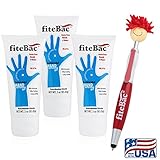 3 Pack Alcohol Free Hand Sanitizer Germicidal Gel | No Drying Foam | Advanced Moisturizers | No Active Ingredients Penetrate Skin | 3oz Tube & Bonus Gift by fiteBac