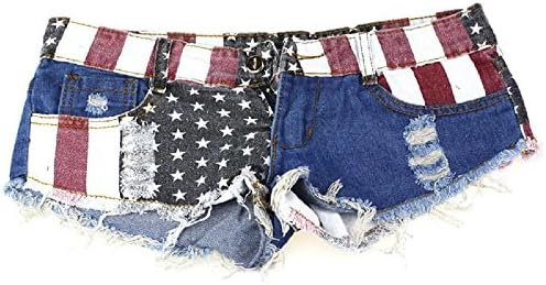 KPshop Womens Jeans, 1PC Sexy American US Flag Mini Shorts Jeans Hot Pants Denim Low Waist (L)