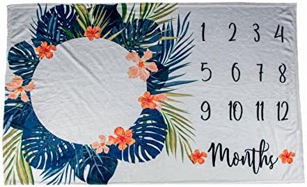 Premium Minky Fleece Monthly Baby Milestone Photo Prop Blanket| Thick Wrinkle & Fade Resistant|Best Baby Shower Gift. Perfect Way to Take Trendy Floral Infant & Newborn Photographs| 60" X 40"