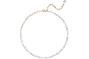 Aleasha 4mm 6mm Freshwater Cultured Pearl Baroque Pearl Necklace Pearl Choker for Women Handmade Jewelry
