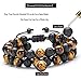 Hamoery 8mm Lava Rock Bead Anxiety Bracelet For Men Women Double Braided Rope Essential Oil Diffuser Bracelet(Lava Tiger Eye)