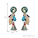 Colorful Bohemia Dangle Earrings Tassel Drop Beaded Ethnic Earrings For Women,Clip On,Green Resin