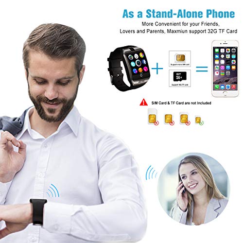 Smartwatch con Whatsapp,Bluetooth Smart Watch Pantalla táctil,Reloj Inteligente Hombre con Cámara, Impermeable Smartwatches Telefono Sport Fitness Tracker Compatible Android iOS...