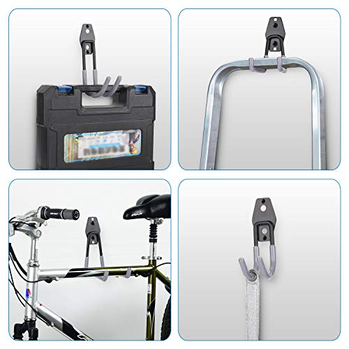 10 Packs Garage Storage Hooks, Wall Hooks Steel Multi-Size Extended Utility Double U-Hook for Heavy Duty Garage Storage Organizing Power Tools, Ladders, Bulk Items, Bikes, Ropes etc.
