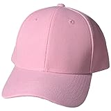Quality Merchandise Plain Baseball Blank Cap Solid Color Velcro Adjustable, PNK