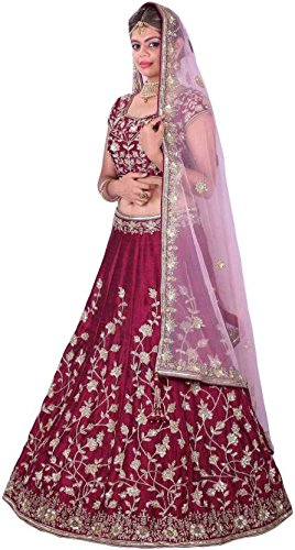 globalia creation women's silk semi-stitched lehenga choli