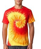 Tie-Dye Adult 5.4 oz., 100% Cotton T-Shirt S BLAZE