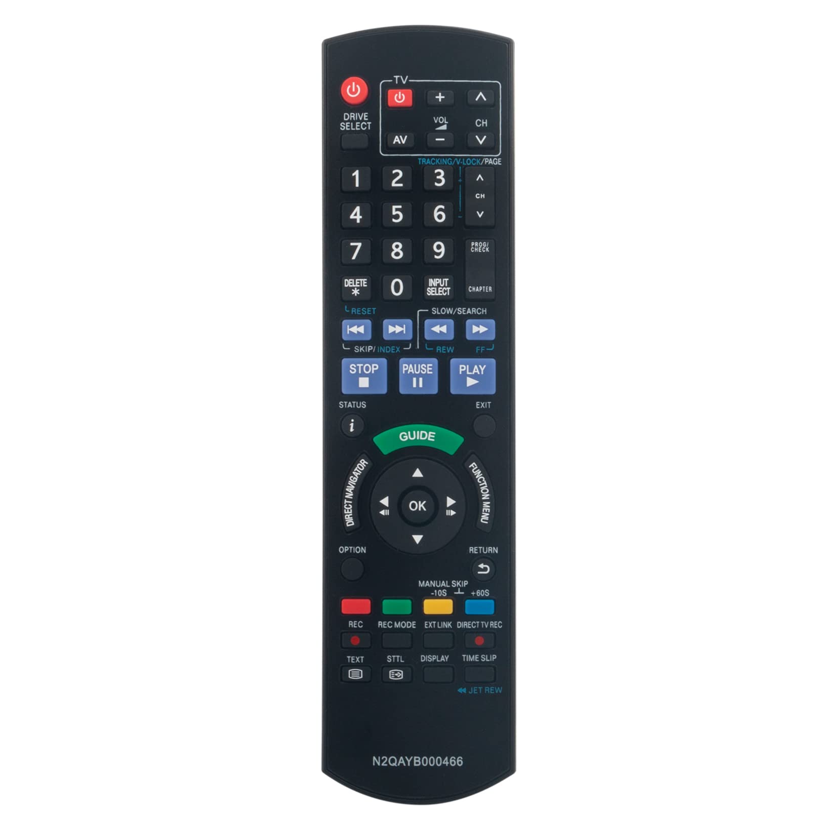 VINABTY N2QAYB000466 Replacement Remote Control fit for Panasonic DVD Recorder N2QAYB000332 DMR-EZ45 DMR-EZ47 DMR-EZ48 DMR-EZ49 DMR-EZ49V MR-EZ49VEBK DMR-EH65 DMR-EX95 DMR-EX98 DMR-EX99