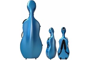 JIAYOYO Cello Hard Case for 4/4 Size Cello,with Wheels And Embedded Handle Ultra-Light Carbon Fiber Backpack Gig Bag Hard She