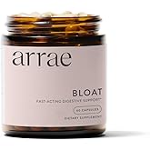 Arrae Fast-Acting Bloating Relief Digestive Enzymes, All Natural Bloat, Gas & Indigestion Relief Capsules, 60 Count