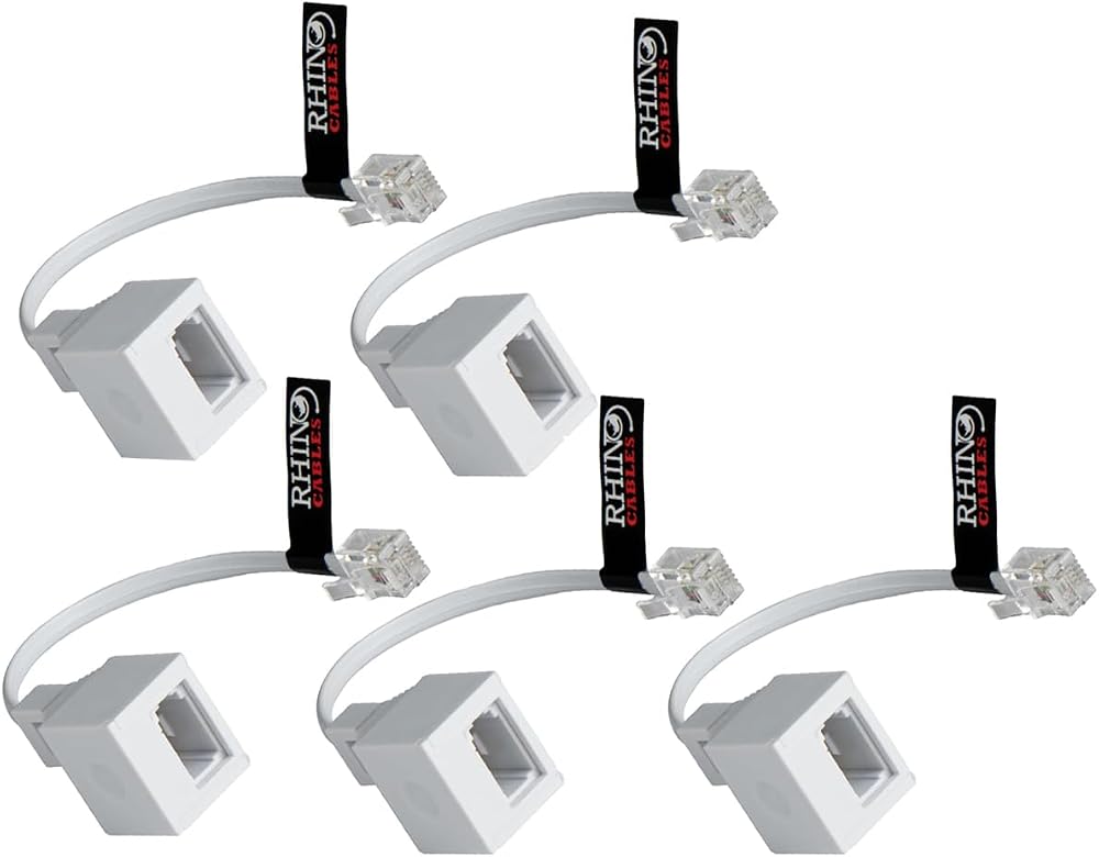rhinocables RJ11 to BT Socket Adapter Pack of 5