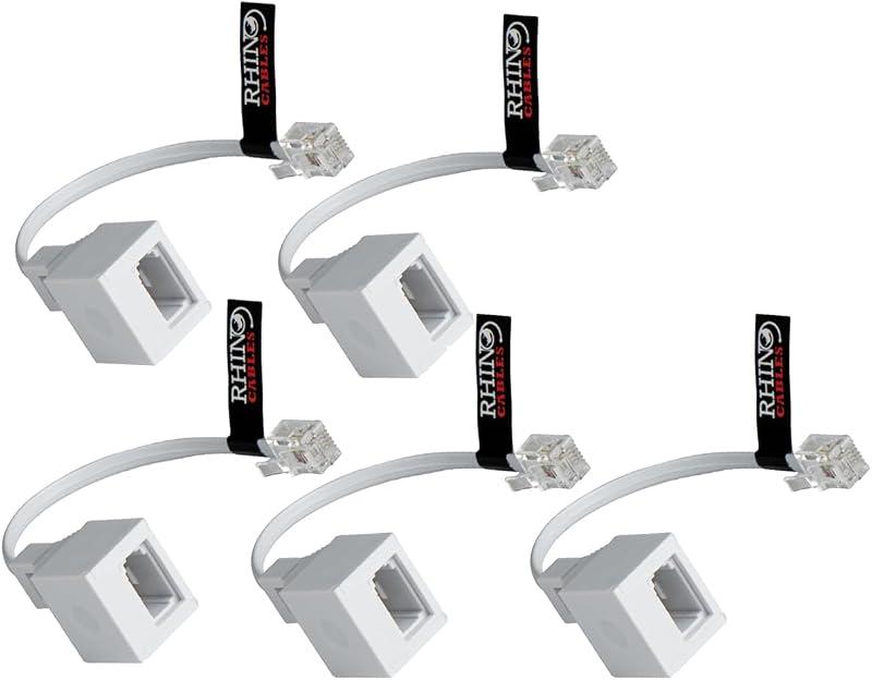 rhinocables RJ11 to BT Socket Adapter Pack of 5