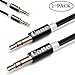 Aux Cable / Aux Cord / Audio Cable for Headphone, (2-Pack 3.3Ft)Cone 3.5mm Nylon Male to Male Auxiliary Headphone Jack Adapter for iPhone, Beats, Home Stereo and Other Devices(Black)