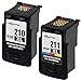 myCartridge Remanufactured Canon PG-210XL CL-211XL 2973B001 2975B001 (1 Black, 1 Color) 2 Pack Ink Cartridge With Ink Level Display For use in PIXMA IP2700 MP240 Series Printer
