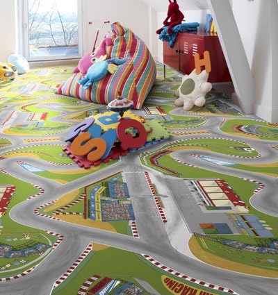 Leolan And Wdc Online Ltd Vinylboden Fur Das Kinderzimmer Motiv Bunte Strassenkarte 3 M Breit Lange Nach Wahl In 30 5 Cm 1 Fuss Stufen Amazon De Kuche Haushalt