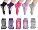 Yoga Socks Non Slip Skid Pilates Barre with Grips Toe for Women 5 Pack