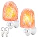 AMIR Salt Lamp, Natural Himalayan Salt Rock Lamp, Mini Hand Carved Salt Crystal Night Light with 4 Bulbs (2 Colorful Bulbs), UL Approved Wall Plug for Air Purifying, Decoration and Lighting, 2 Pack