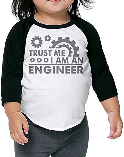 Toddler Cool I Am An Engineer Black Size 2 Toddler 100% Cotton 3/4 Sleeve Athletic Baseball Raglan T-Shirt