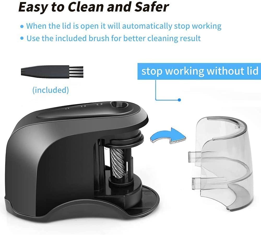 Electric Pencil Sharpener, Heavy-Duty Helical Blade to Fast Sharpen, Pencil Sharpeners for USB/Battery Operated, Suitable for No.2/Colored Pencils(6-8mm)/Classroom/Home/Office - Black : Office Products