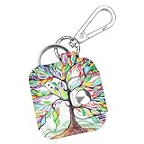 Fintie Case for Tile Mate/Tile Pro/Tile Sport/Tile Style/Cube Pro Key Finder, Vegan Leather Protective Cover for 2020 2018 and All Generations Tile, Love Tree