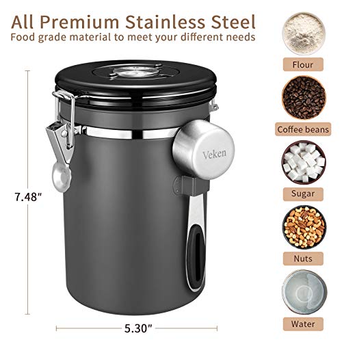 The Veken Coffee Canister is also airtight, which means that it keeps moisture, light, and air out. Exposing coffee beans to these elements can affect the taste and aroma, making them go stale even faster. This canister's airtight feature ensures that your coffee beans or ground coffee remain fresh for a long time.