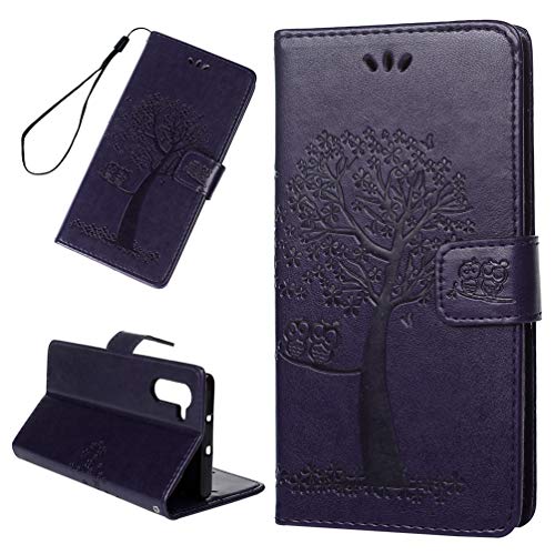 image for Galaxy Note 10 Case, Mavis's Diary Wallet Flip Folio Case Owl Big Tree
