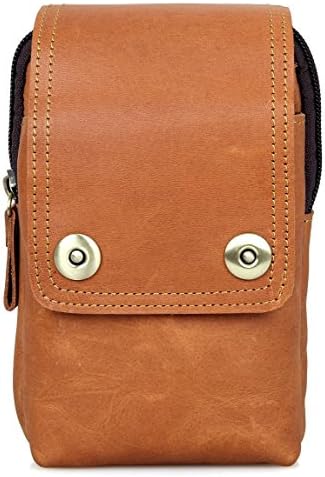 Clean Vintage Leather Waist Pack Belt Dress Travel Bag Wallet Pouch Cell Phone Holster (Brown)