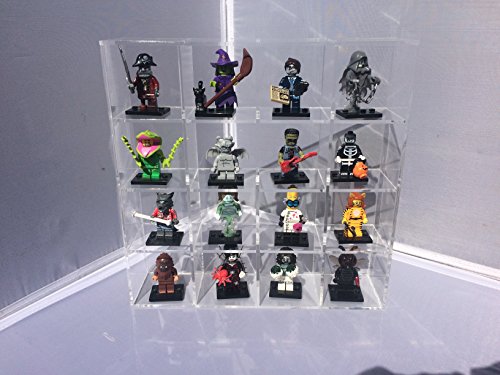 Minifigure Building Blocks Acrylic Display Case 16 minifigures