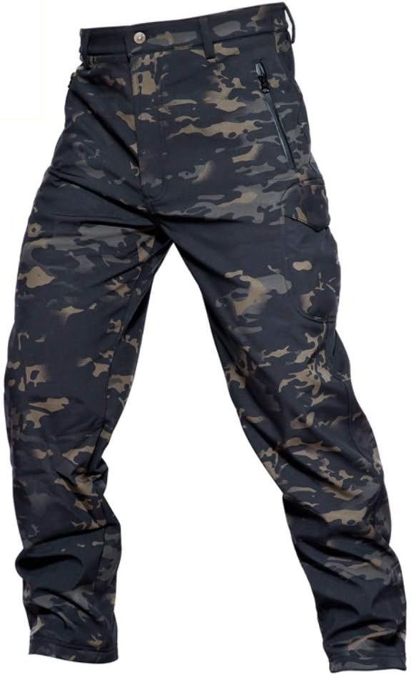 Fleece Shark Skin Soft Shell Tactical Pants Military Camouflage Pants Men Windproof Waterproof Warm Camo Army Pants
