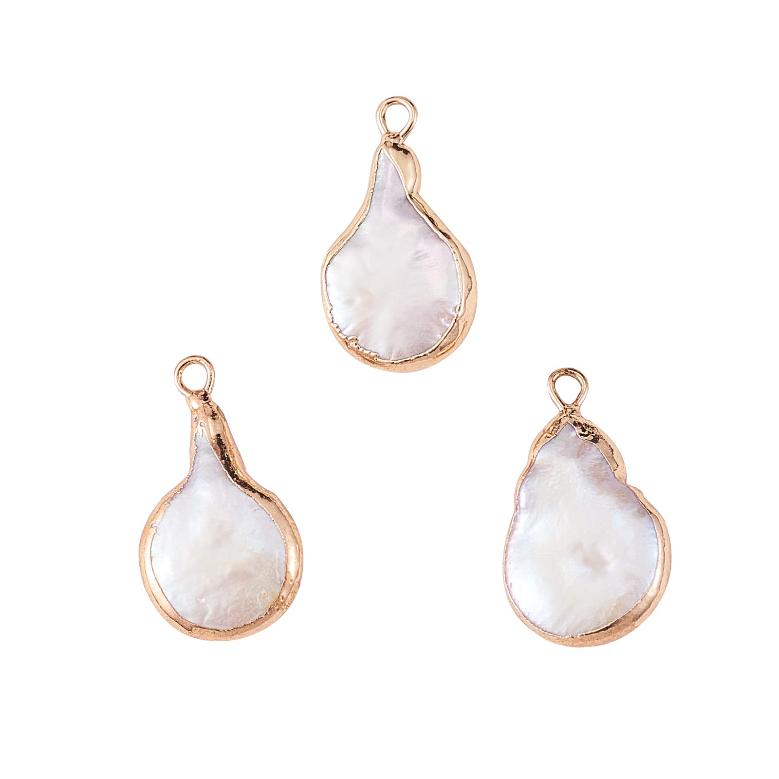 Airssory 10 Pcs Vintage Natural Baroque Pearl Charm Cultured Gourd Drop Shape Freshwater Pearl Dangle Pendant for Jewelry Making