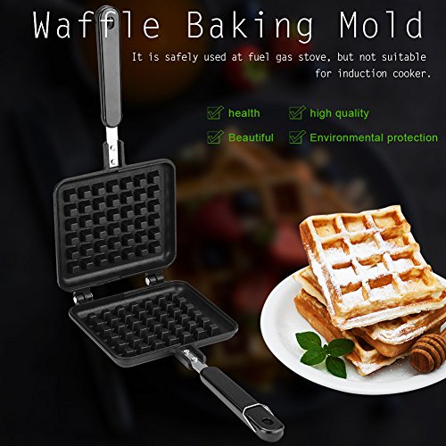 Non Stick Waffle Iron 30 x 14.5cm, Waffle Maker Pan No Noxious or