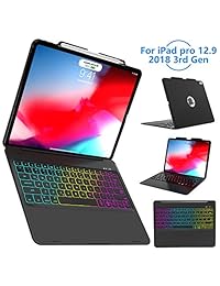 iPad Pro 12.9 Teclado Case2018 Teclado Inalámbrico con 7 Color Retroiluminado