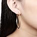 50mm Basketball Flattened Hoop Earrings 14K Gold For Girls Womens Nice Gift (gold)