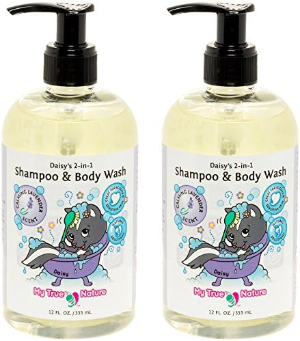 Natural Baby Shampoo Body Wash - Daisy's 2-in-1 Shampoo/Body Wash for Sensitive Skin - Lavender Scent, 12 oz, 2 Pack