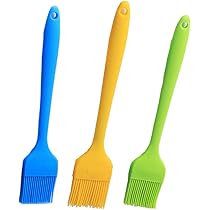 KitsKap Lot De 2 Pinceaux à Badigeonner En Silicone Pour Huile, Barbecue, Grill, Cuisson De Sauce, Passe Au Lave-vaisselle (Orange