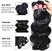Mscove 8A Peruvian Hair Body Wave 3 Bundles 12 14 16 inch Virgin Human Hair Weave Bundles Peruvian Virgin Hair Total 300g Natural Black