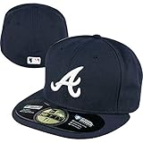 Atlanta Braves Official On Field 59Fifty ROAD Fitted Cap by New Era (Navy-White)