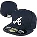Atlanta Braves Official On Field 59Fifty ROAD Fitted Cap by New Era (Navy-White)
