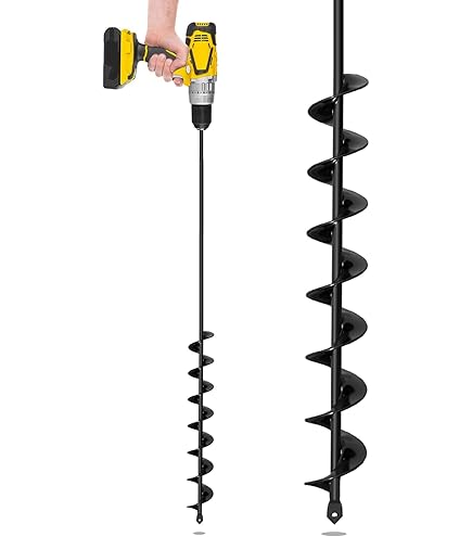 3x24-Inch Garden Auger Drill Bit – Upgraded Solid Spiral Design For Planting, Post Holes, Soil Mixing – Hex Driver Compatible