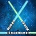 JOYIN Light Up Saber 2-in-1 LED FX Dual Laser Swords Set with Sound (Motion Sensitive) and Realistic Sliver Handle for Halloween Costume Accessories, Xmas Presents, Galaxy War Fighters and Warriors