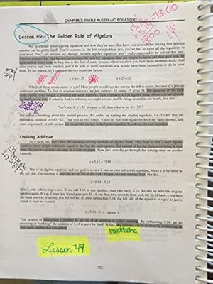 Pre-Algebra A Teaching Textbook