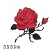 3 Pack Colorful Rose Iron On Patches for Backpacks, Hats, DIY Sew on Applique Patch, Vintage Embroidered Patches for Repair Clothes, Jackets, Jeans (Red)