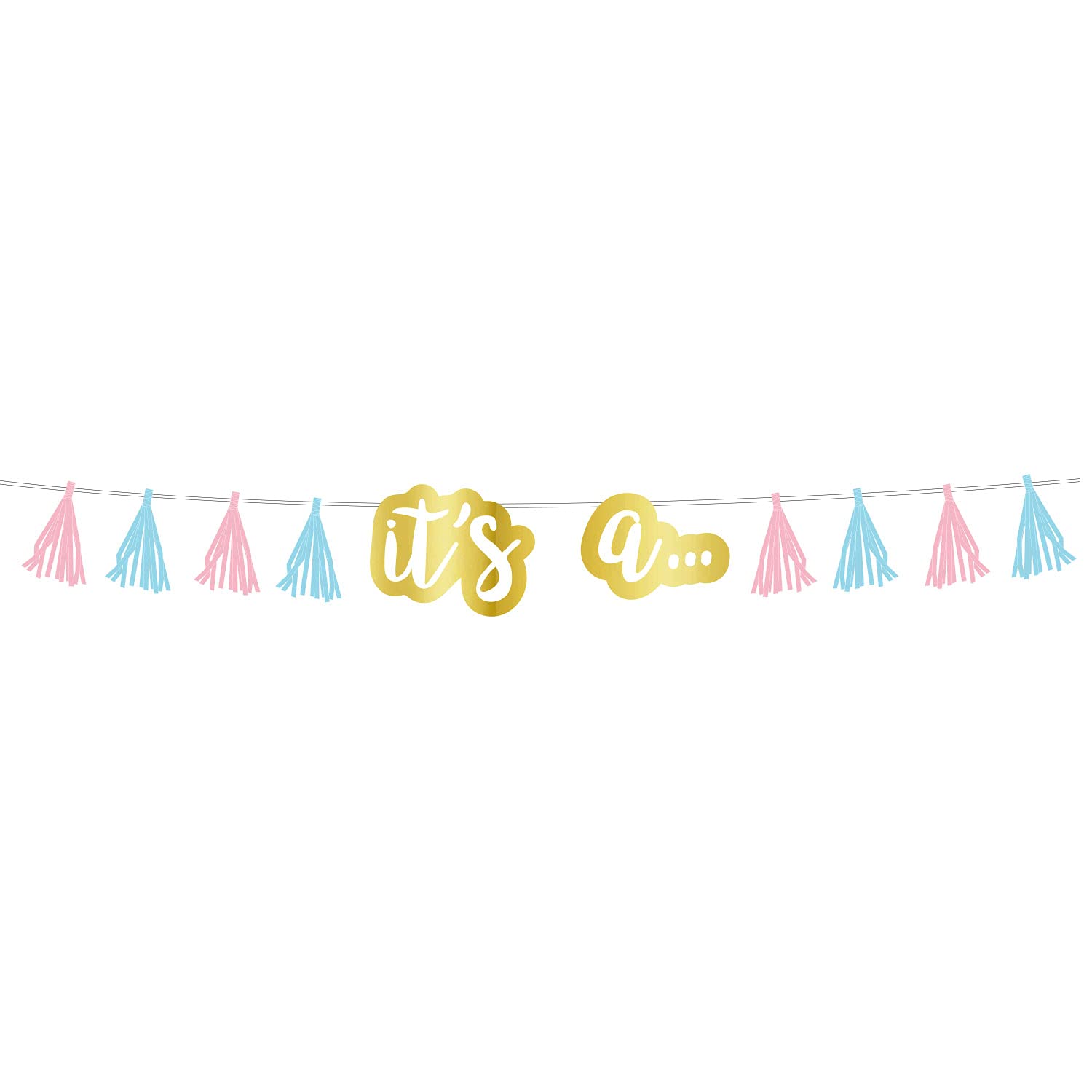 Amscan 220417-55 - The Big Gender Reveal Party Tassel Garland Decoration - 2.4m