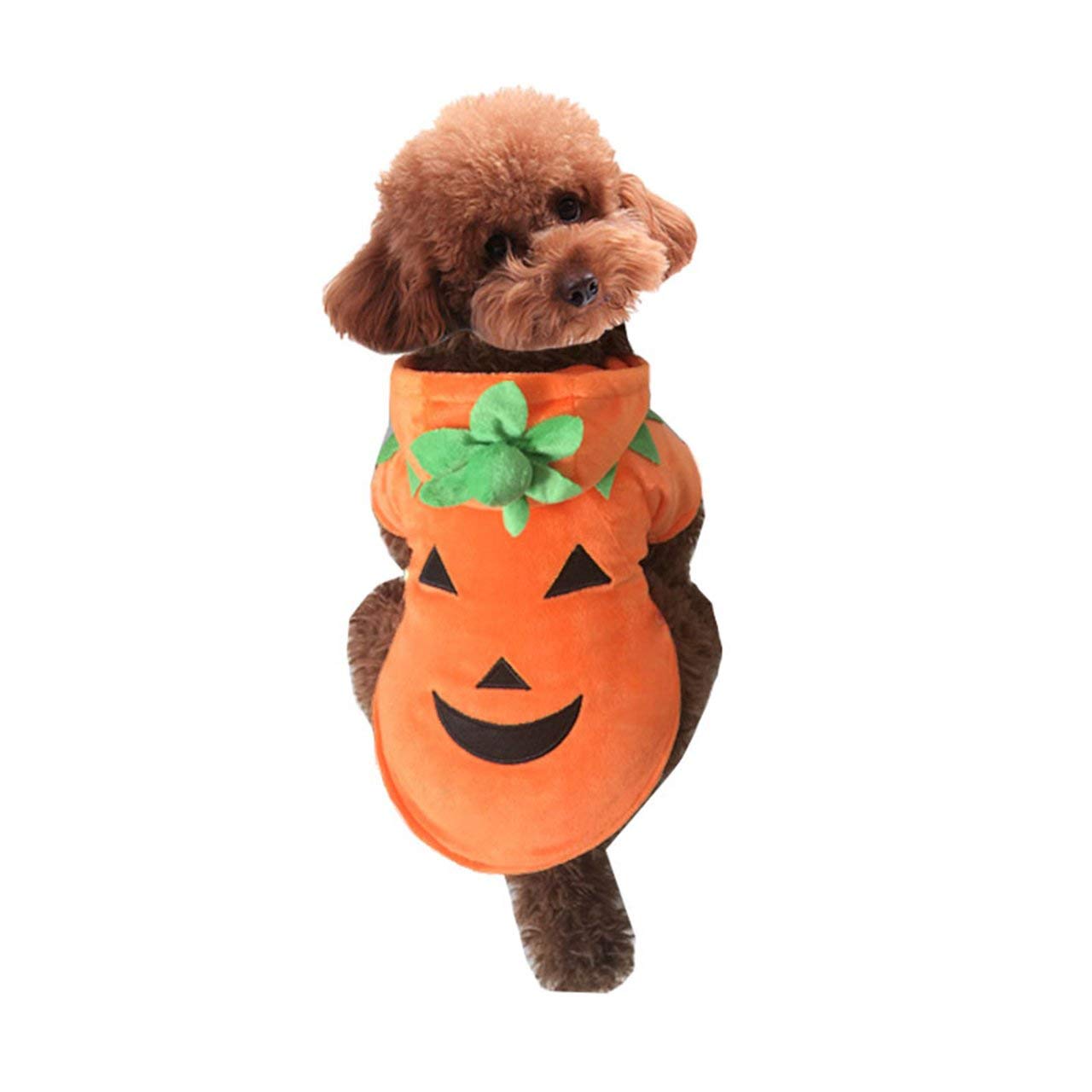 Mogokoyo Dog Cat Halloween Pumpkin Costume,Pet Cosplay Costumes,Puppy Warm Outfits Fleece Hoodie Animal Autumn Winter Clothes (XXL Size)